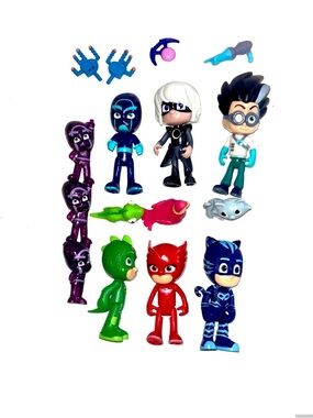 Nickelodeon PJ Mask Action Figures - Red, Green, Blue, Purple 16 pieces